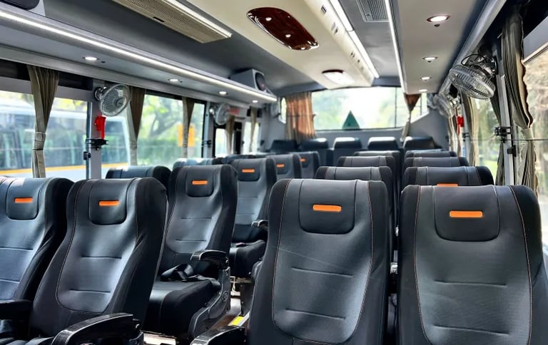 27 seater luxury bus interior available for rent in Delhi NCR