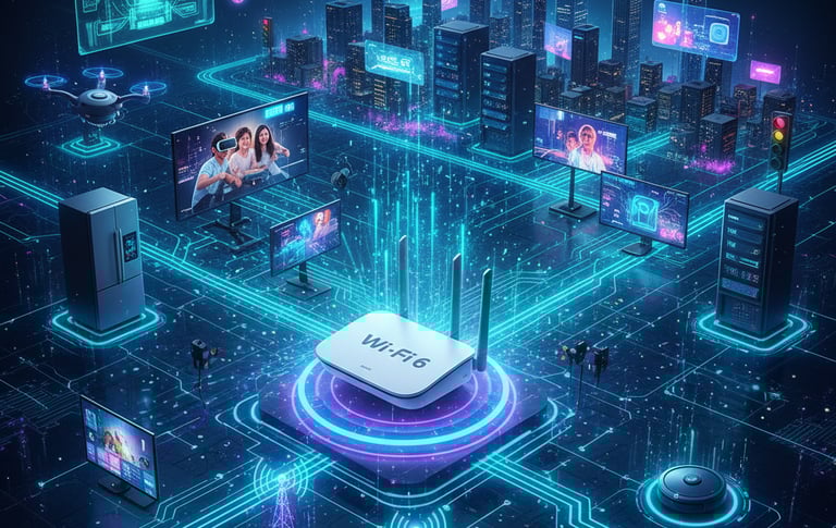 um dispositivo inteligente com uma paisagem urbana de uma cidade