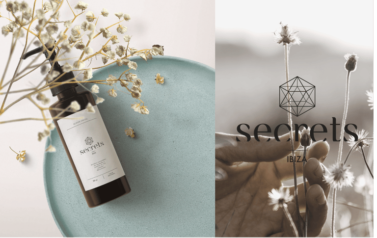 secrets cosmetics Ibiza branding