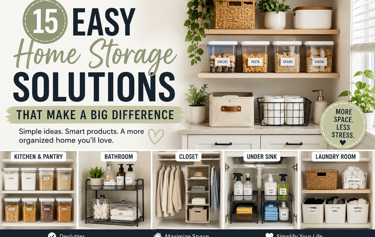Easy home storage solutions to reduce clutter and stay organized