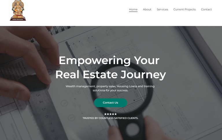 	Property selling website for Kubera Properties by Suvarna Visions