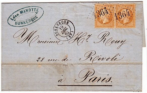 Gros Chiffres précoces de Dunkerque décembre 1862