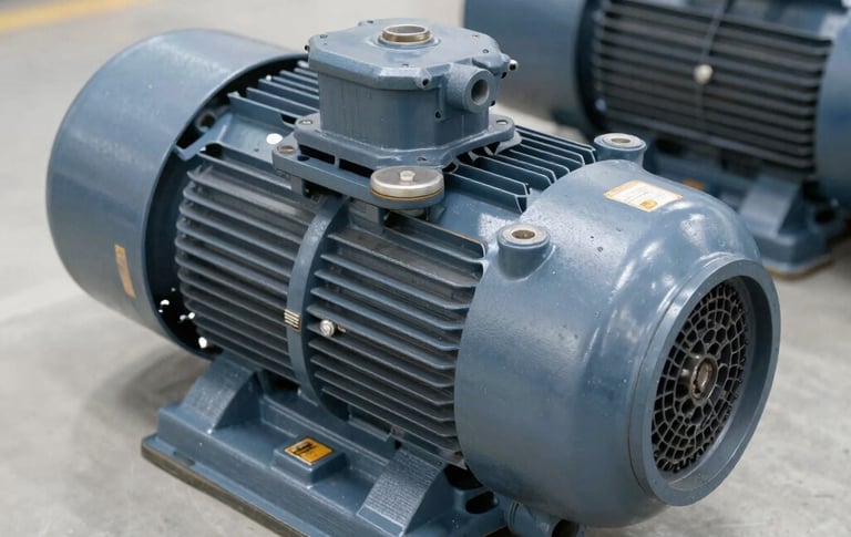 Marine engineer performing maintenance on a ship's engine at a dockside facility.