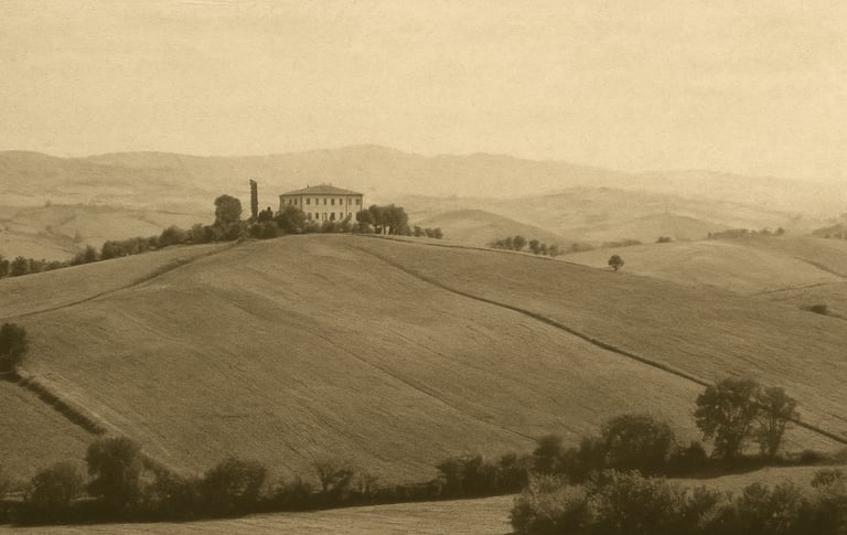 pergolato ville carborello con colline Marche