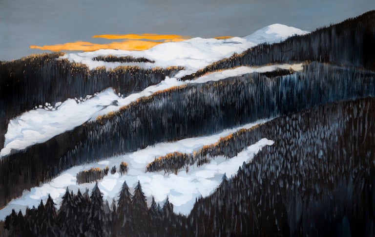 paysage des crêtes des Vosges en hiver