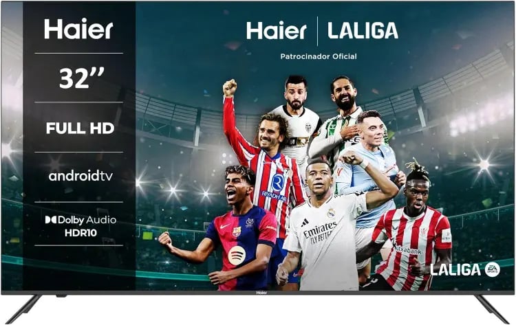 Haier Direct LED Full HD H32K702FG - 32", Smart-TV, HDR, Dolby Audio, Android 11, Smart-TV