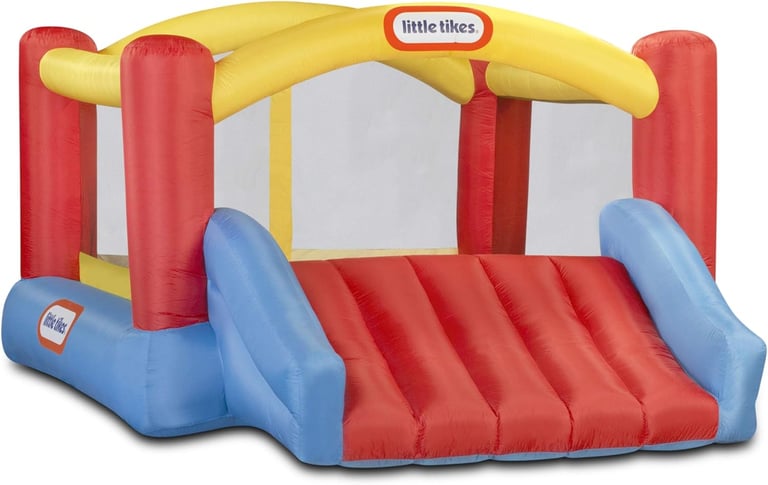 Little Tikes Jump 'n Slide Inflatable Bouncer Includes Heavy Duty Blower With GFCI, Stakes