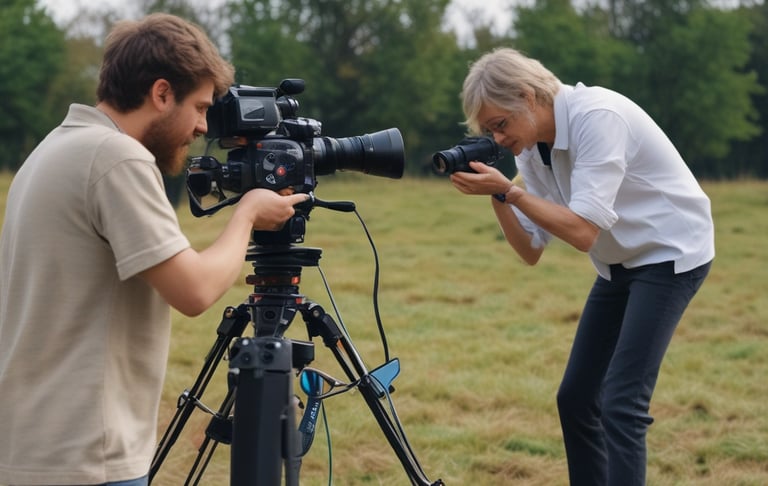 A communication tower stands tall against a clear blue sky, partially bordered by the silhouettes of lush trees.