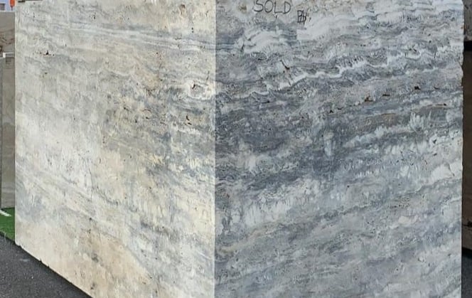 Blok kamienia, blok kamienny trawertyn włoski szary