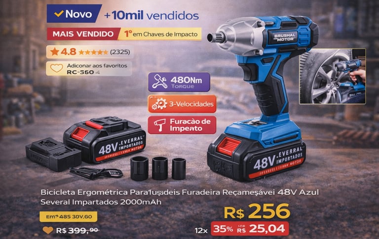 Blue 48V cordless impact wrench kit with rechargeable battery, charger, and sockets for automotive repair.