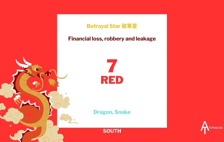 2024 - South Red Betrayal Star - Flying Star Chart