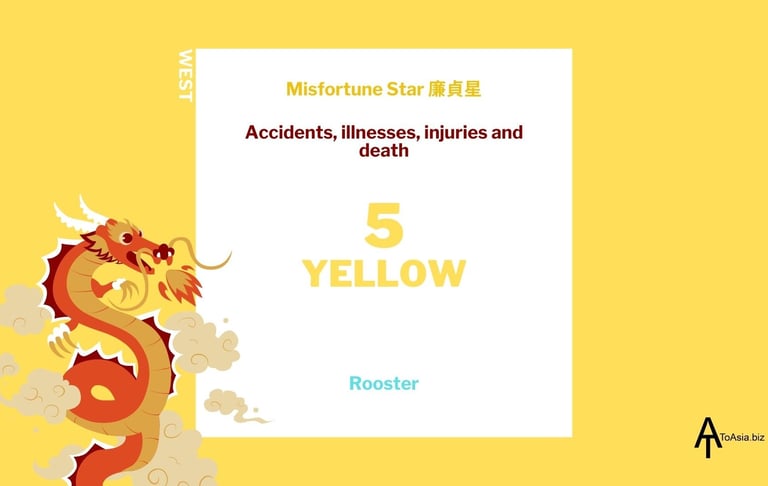 2024 - West Yellow Misfortune Star - Flying Star Chart