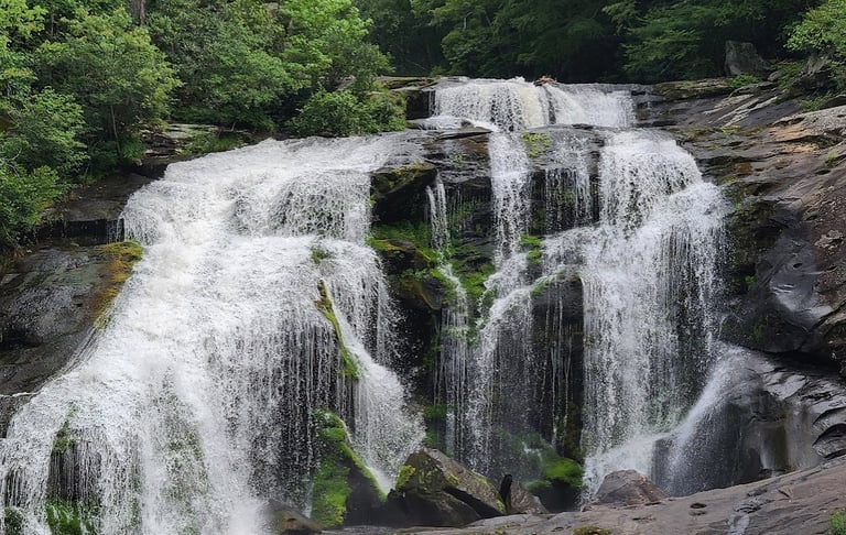 Tellico Plains TN - Bald River Falls can freeze in the winter, covered in a blanket of snow