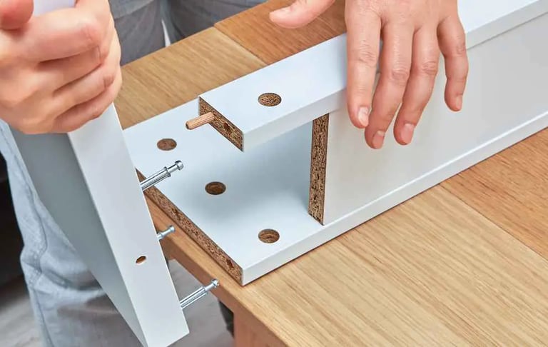 furniture piece requiring assembly from a kit