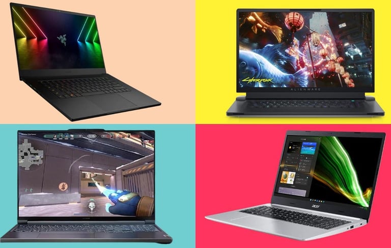a laptop computer with a variety of different types of laptops