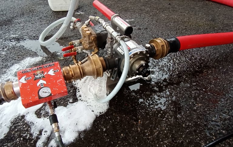a fire hydrant with a hose attached to a hose with a RAFS