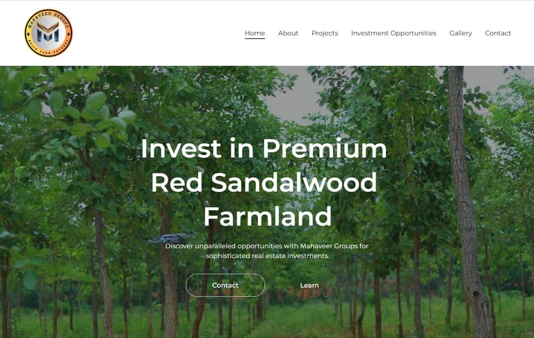 	Real estate website for Mahaveer Groups designed by Suvarna Visions