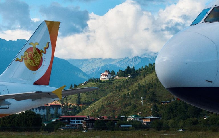 Airlines-Taking-off-From-Paro=International-Airport