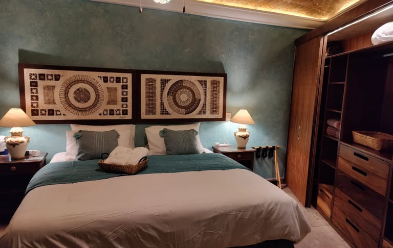 cozy king size bedroom with ensuite and courtyard in san miguel de allende