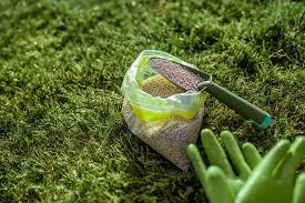fertilizer in a bag on grass