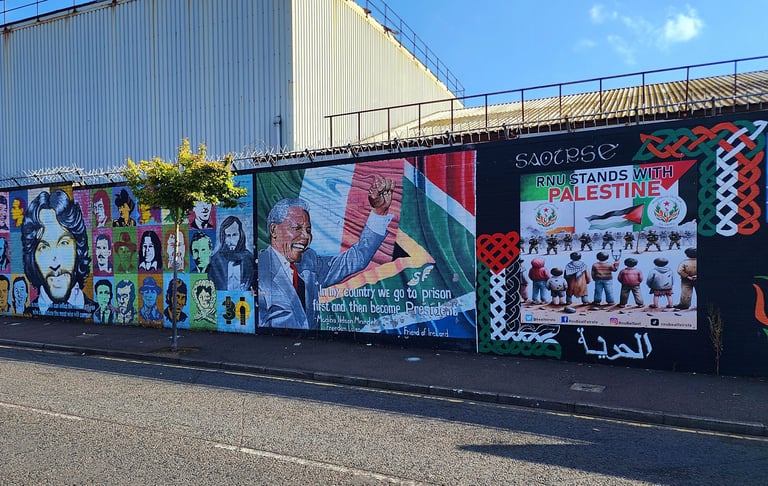 Murals along the streets in Belfast, Ireland