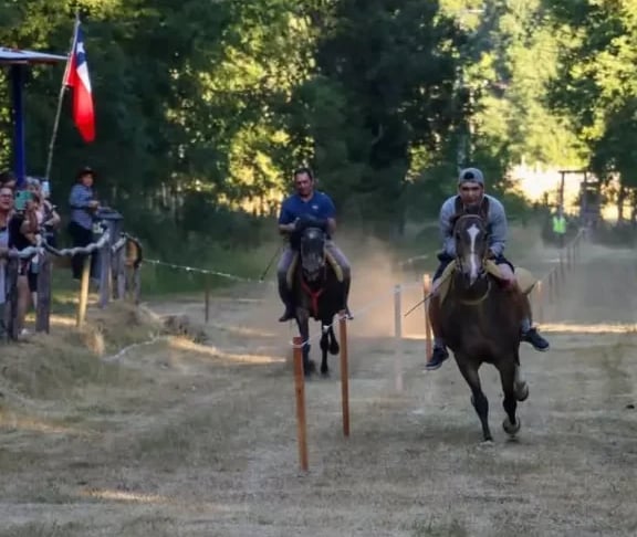 Feria Costumbrista Challupén Alto Villarrica con carreras a la chilena y destreza ecuestre en entorno rural