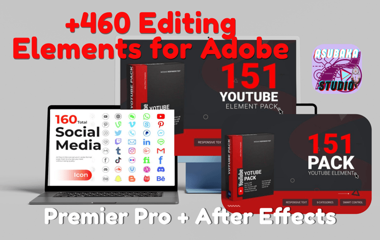 +460 editing elements for Adobe Pr et Af