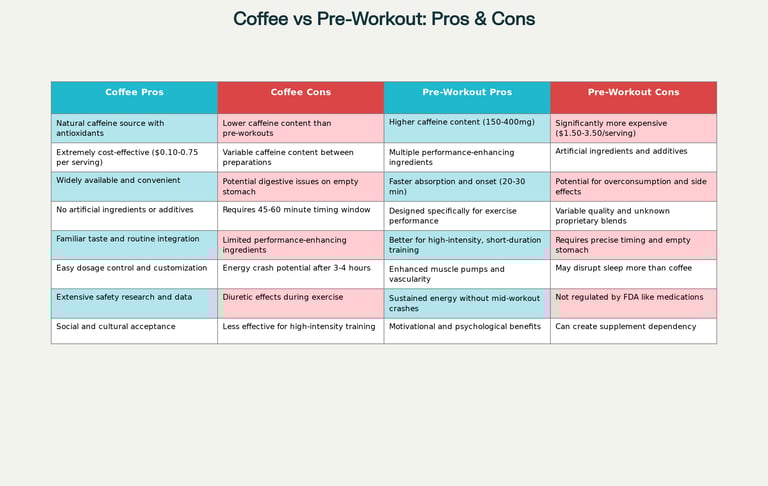pros and cons table