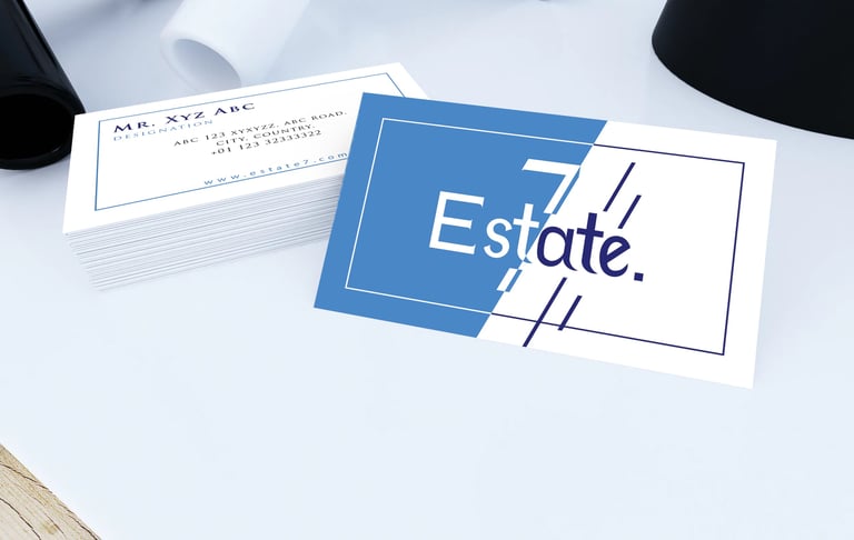 a business card with a business card holder