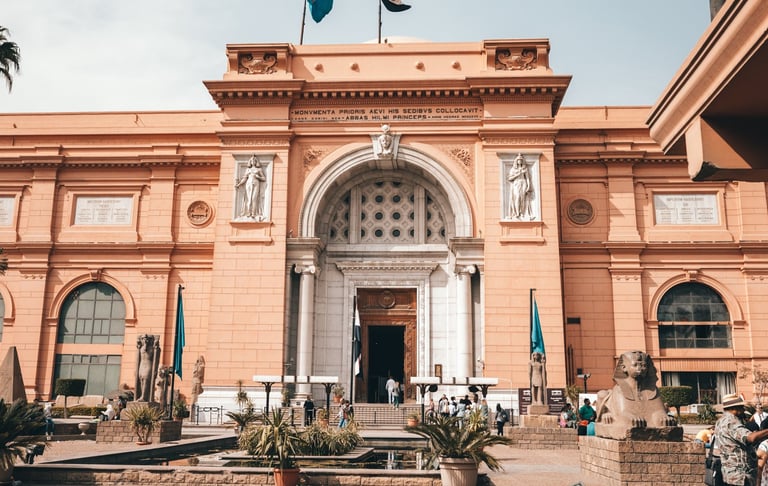 a large building with a fountain and a fountain