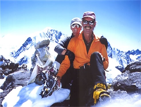 Skip & Elizabeth Horner atop the summit of Yalung Ri, Rolwaling Valley, Nepal