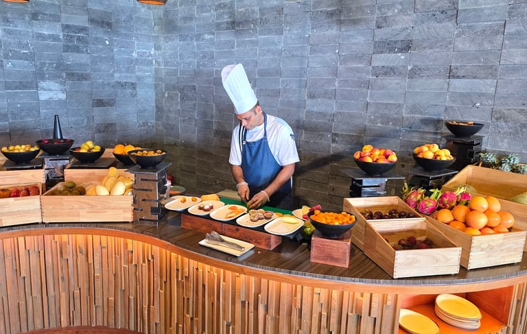 Hurawalhi Maldives breakfast station