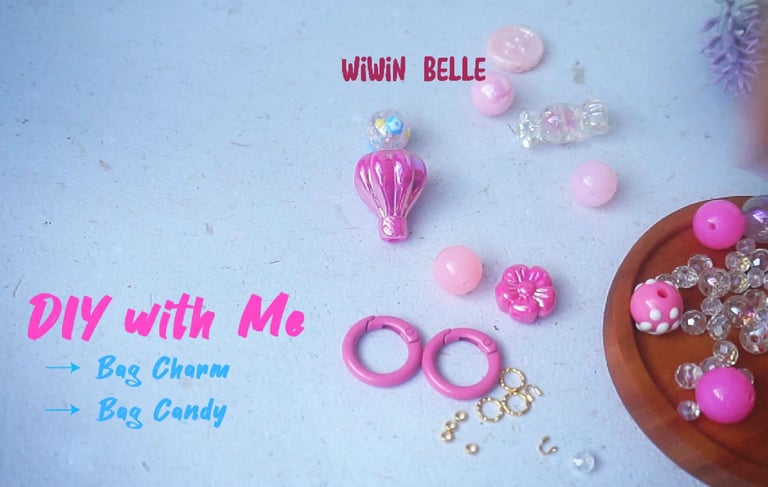 How to Make Bag Charm with Pink Balloon Luxury Beads 🎈🫧