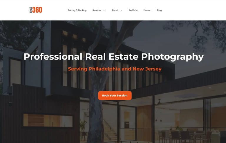 SEO case study cover for a real estate photography business in Philadelphia and New Jersey