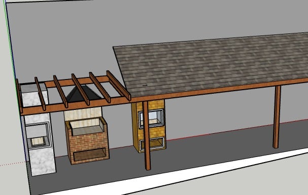 Projeto em 3D de Churrasqueiras e Telhado pela São Paulo Telhados