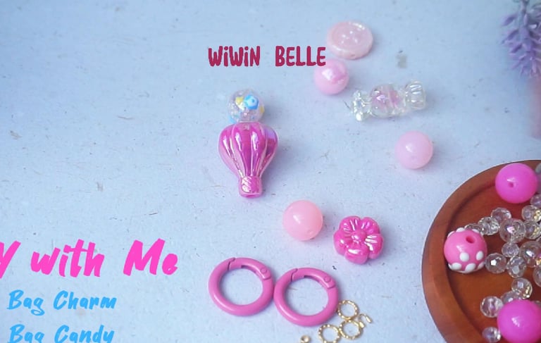 How to Make Bag Charm with Pink Balloon Luxury Beads 🎈🫧