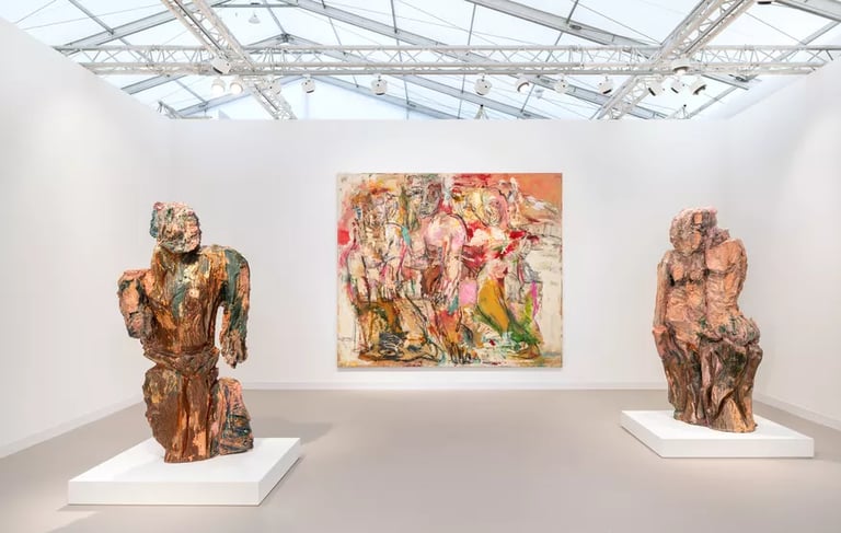 Daniel Crews-Chubb Guardian II (Teal and Pink) and Out of Chaos XIII (Red)