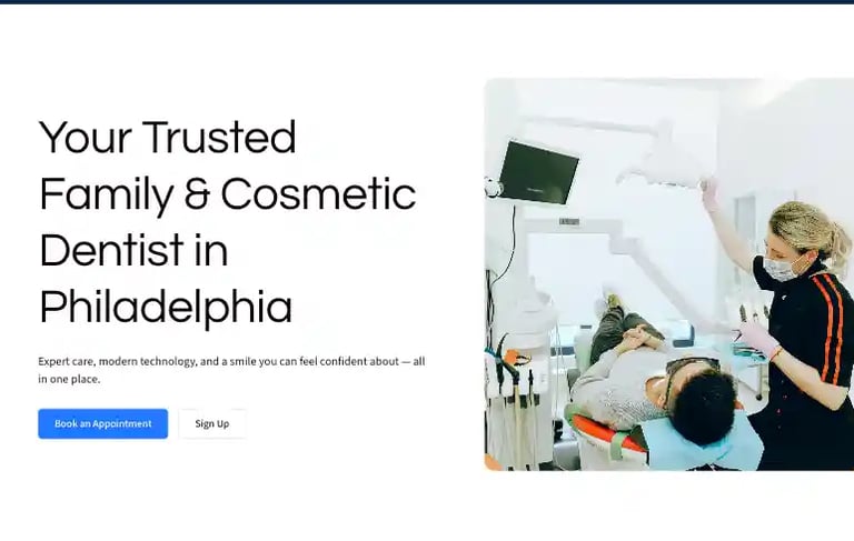 SEO case study cover for a Philadelphia-based family and cosmetic dentistry website