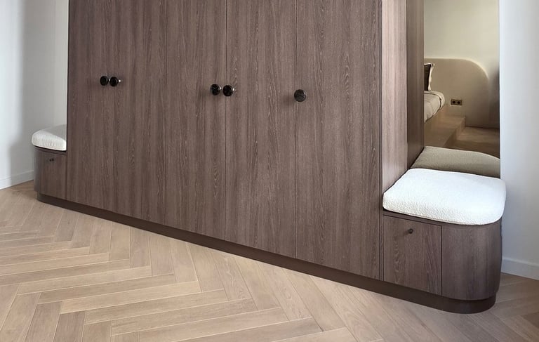 banquettes sur mesure en laine bouclé