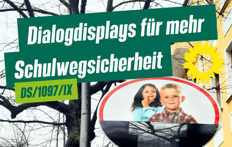 Sharepic zum Antrag mit dem Foto eines Dialogdisplays.