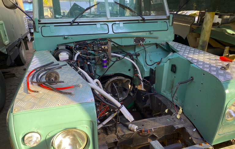 a series 3 land rover getting an engine replacement