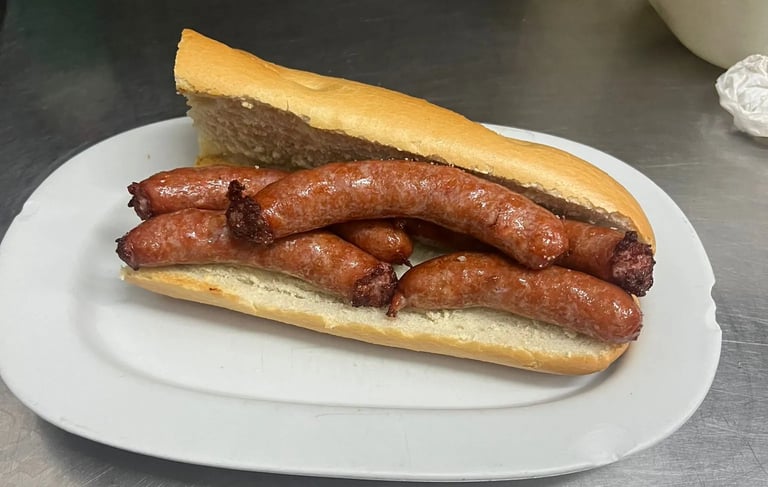 montado de salchichas frescas