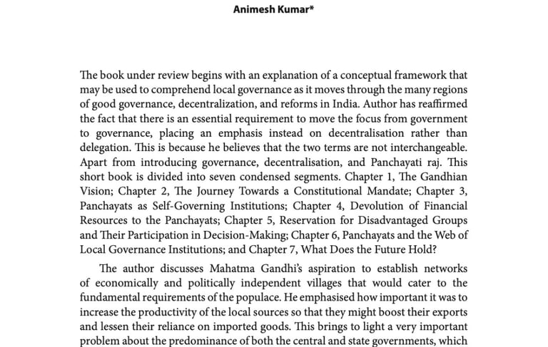 PANCHAYATI RAJ: Oxford India Short Introduction
