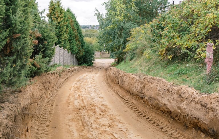 Driveway dig out through dirt