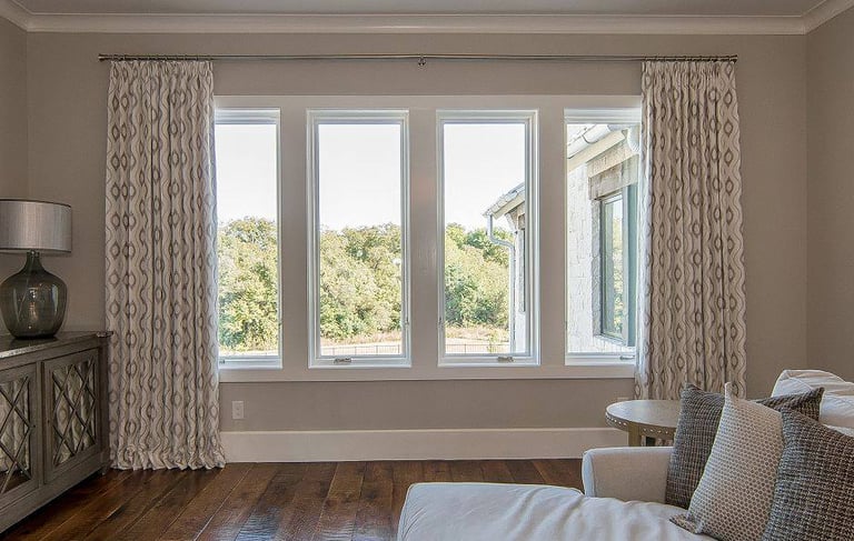 Custom Drapery French Pleated Decorative 2 widths each on decorative hardware
