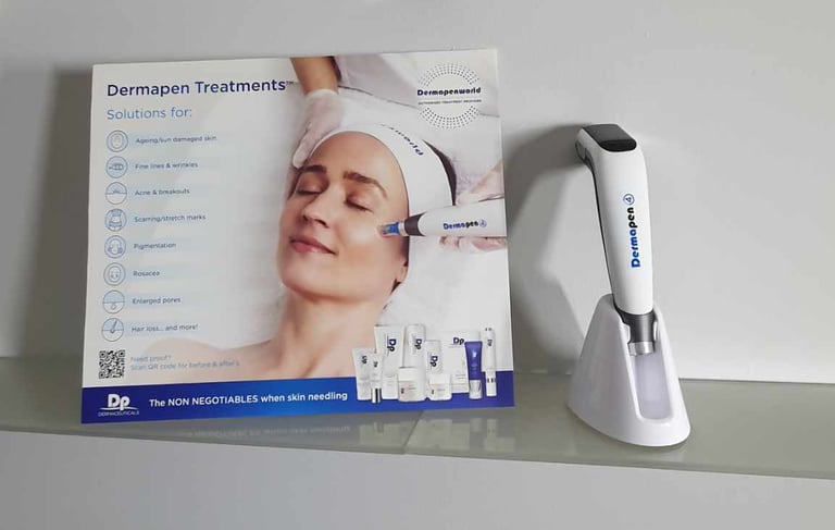 a box of Dermapen 4 facial care products on a shelf