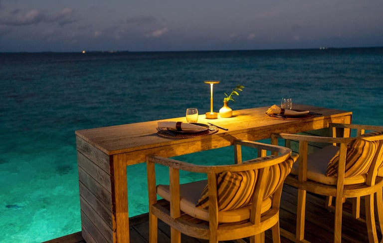 Hurawalhi Maldives Kashibo restaurant outdoor dining