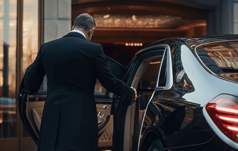 a man in a suit and tie is getting ready to go to a wedding