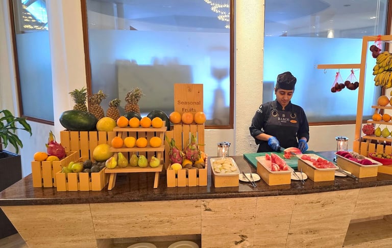 Baros Maldives breakfast fruit station