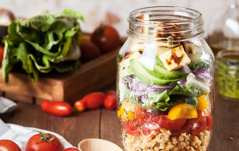 bowl of vegetables and grains